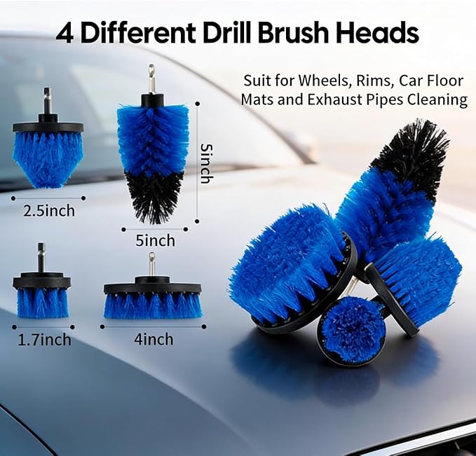 42Pcs Car Detailing Kit, Car Detailing Brush Set, Car Wash Cleaning Kit, Car Detailing Brushes, Professional Car Care Kit for Interior Exterior Wheels, Blue (42)