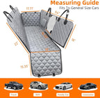 Dog Car Seat Cover with Mesh Window, 100% Waterproof Pet Seat Cover for Back Seat, Scratchproof Dog Hammock for Cars, Trucks, SUVs, Jeeps (Gray)