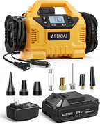 MC3 Tire Inflator Portable Air Compressor, 3 Power Sources:Cordless/110V AC/12V DC, 160PSI Fast Inflation Air Pump with Dual Motors, Auto Shut-off for Cars,SUVs, Air Mattress Inflator/Deflator