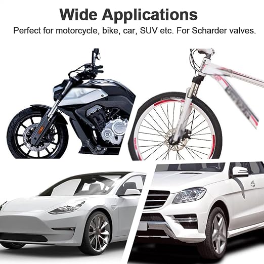 Motorcycle Tire Pressure Gauge 60 PSI, 2’’ dial Mechanical Tire Gauges with 90 Degree Right Angle Chuck Flexible Hose, Tires Guages for Pressure Glow in The Dark for Cars, Motos, Bicycles