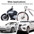 Motorcycle Tire Pressure Gauge 60 PSI, 2’’ dial Mechanical Tire Gauges with 90 Degree Right Angle Chuck Flexible Hose, Tires Guages for Pressure Glow in The Dark for Cars, Motos, Bicycles
