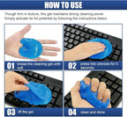 Craedli 2PCS Car Cleaning Gel Auto Detailing Putty, Universal Car Interior Cleaner Slime, Reusable Dust Remover Cleaning Supplies Kit Tools for Air Vents Keyboards, Car Accessories Presents (Blue)