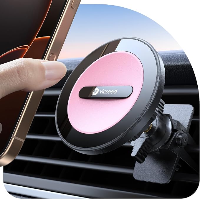 for MagSafe Car Mount Vent Pink– [Super Magnet Power & Vent-Safe Clip] 360° Adjustable Study Magnetic Phone Holder Hands Free for iPhone 17 16 15 14 13 12 Pro Max