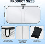 Universal 300T Car Windshield Sun Shade, Foldable Reflective for Windshield & Window Shades with Overlapping Design, Car Interior Accessories (64.5" L x 33" W)