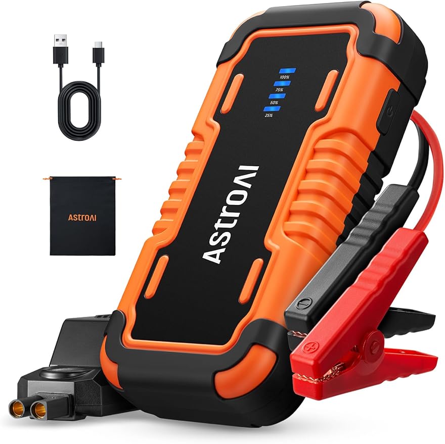 P10 Car Battery Jump Starter, 5000A Portable Jump Starter Battery Pack for Up to 10L Gas & 8L Diesel Engines, 12V Lithium Jump Box, Auto Booster Pack with 3-Mode LED Lights & Jumper Cable