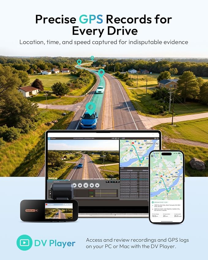 4K Dash Cam Front and Rear, 170° Ultra Wide Car Camera, 4K+2K Dashcam with ADAS, Night Vision, 24/7 Parking Mode, STARVIS Sensor, WDR, 5.8GHz WiFi, Built-in GPS, Loop Recording (No SD Card)