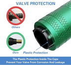 Tire Valve Stem Caps, Anodized Aluminum Tire Valve Cap Set | Corrosion Resistant, Universal Stem Covers for Cars Trucks Motorcycles SUVs and Bikes (Green-N2)