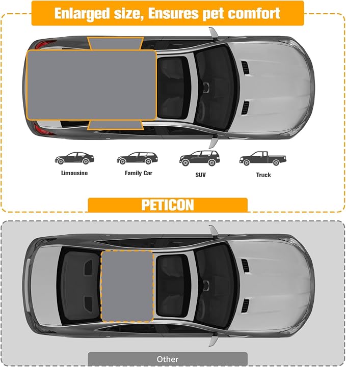 SUV Cargo Liner for Dogs, PU Leather Waterproof Pet Cargo Cover for SUVs Sedans Vans with Bumper Flap Protector, Scrachproof Non-Slip Large Size Dog Seat Mat Universal Fit