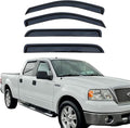 Tape On Rain Guards Window Visors Compatible with 2004-2008 Ford F-150 SuperCrew/Crew Cab, 2006-2008 Lincoln Mark LT SuperCrew Cab,Side Vent Visor Window Deflector Shade,Truck Accessories-4pcs