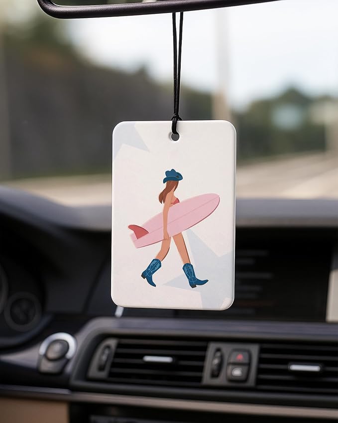 Coastal Cowgirl Car Air Freshener 4 Pcs Coconut Scented, Preppy Starfish Beach Car Accessories Mirror Decor for Women, Western Beachy Hanging Air Freshener for Cars Closet Drawer Books