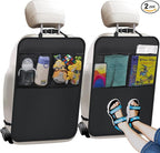 Kick Mats with Organizer -2 Pack Backseat Protector SeatCovers for Your Car, SUV, Minivan or Truck Seats - VehicleBack Seat Kids Safety Accessories -Universal Fit AutomotiveInterior Protectors