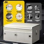 Car Trunk Organizer - 65L Collapsible Trunk Organizer with Lid, Sturdy Car Storage for SUV Auto Truck Van with Adjustable Straps and Non Slip Bottom (White)