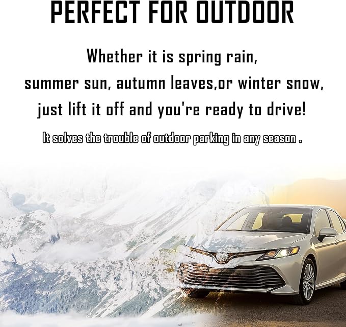Windshield Cover for Cars, Trucks, Vans - 86x50 Inch Waterproof All Weather Winter Snow Frost Ice Sun Shade Cover with Side Mirror Covers, Automotive Exterior Accessories