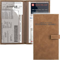 Registration and Insurance Card Holder - Car Organizer - Brown | Vehicle Glove Box Document Organizer, Auto Essential Paperwork Holder for Contact Information Cards, Interior Car Accessories