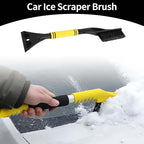 1pc 60x11cm Universal Car Ice Scraper Brush with Broom - SUV Snow Frost Remover for Car Truck RV Windscreen Side Window Anti Crash - Plastic Yellow Snow Shoveling Defrost Clearing