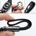 Car Tire Valve Stem Caps and Car Keychain Combo Compatible with BMW M M2 M4 M5 M6 M8 X1 X2 X3 X5 X6 M135i M240i Z4 328i X7 Keyring for Men and Women Family Present Car Accessories