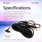 RD-HWK300 USB-C Hardwire Kit for Compatible Dash Cams – 12-24V to 5V with Low Voltage Protection, Fuse Safety, Parking Mode Support for Continuous Recording