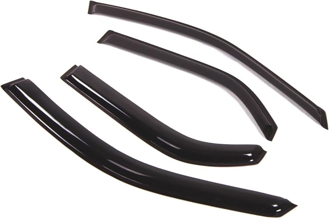 WD2-001RM Dark Smoke 4 Pcs Set Window Visor (Outside Mount) Deflector Rain Guard Compatible with 2001-2006 Acura MDX