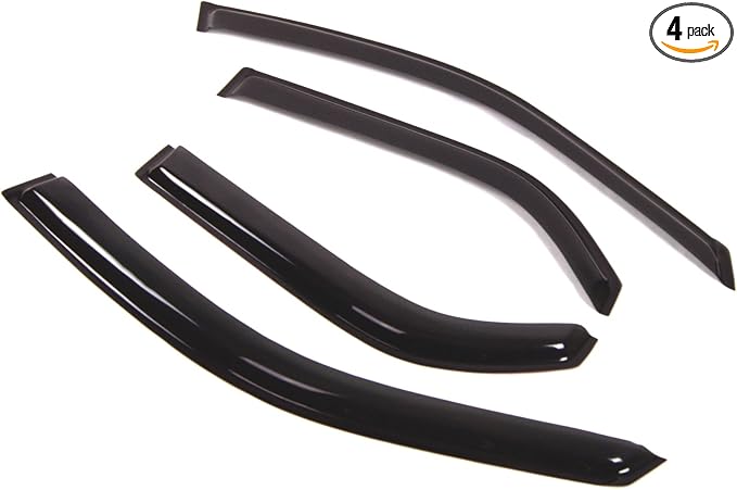 Outside Mount Window Vent Visors Rain Guards Compatible with Acura MDX 2001-2006 | Side Window Wind Deflectors Rain Shields | Smoke Tinted, 4 Pcs Set, DGWV-001