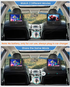 Car DVD Player Dual Screen, 7.5 Inch DVD Player for Car Play The Same or Two Different Movies with Headrest Straps, Support Last Memory, AV Out/in, USB/SD Card, All Regions