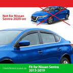 Goodyear Shatterproof in-Channel Window Deflectors for Nissan Sentra 2013-2019, Rain Guards, Window Visors for Cars, Vent Deflector, Car Accessories, 4 pcs - GY003482