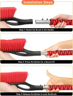 27" Aluminum Snow Brush 4 Pack with Ice Scrapers for Car Windshield and Window | Car Snow Scraper and Brush with Ergonomic Foam Grip Winter Accessories (Orange, Pink, Green, Blue)