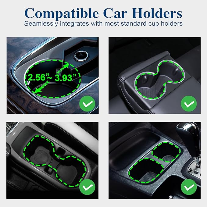 Car Cup Holder Expander, Cup Holder Extender Adapter with Expandable Arm and Adjustable Base, Compatible with Yeti Ramblers, Hydro Flasks, Stanley, Owala Most Coffee Mugs Bottles & Cups (CUP-T-1pack)