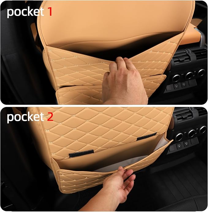Seat Back Protector,Shields Seat Backs From Kicks and Adds Storage | kick mats back seat protector easy to install and clean, well-crafted, sturdy, durable and stylish.2 Pack