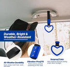 2 Pcs Heart Shaped Car Handle Strap – JD M Drift Charm Rear Bumper Warning Ring Decor for Car Interior Exterior, Subway Bus Handle Accessory, Cute Heart Car Decor Gift for Drivers (Blue)