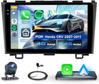 4G+64G Car Radio for Honda CRV 2007-2011, 9 inch Incell Touch Screen Radio for CRV, Wireless Carplay Android Auto, Backup Camera, 5GWiFi GPS Bluetooth FM EQ SWC