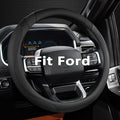 Customized Auto Car Steering Wheel Cover for Ford F-150, F-250, F-350, Expedition (Black)