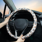 Tan Duck Camo Steering Wheel Cover Auto Leather Steering Wheel Protector, Anti-Slip, Breathable, Absorbing Sweat, Universal Camo Car Accessories 14.5–15 inch,Fit for Most Car, Trucks, SUV