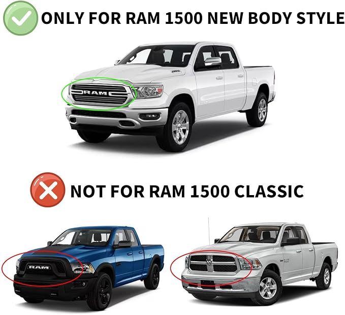 Window Visors Rain Guards for 2019-2026 Dodge Ram 1500 Crew Cab (New Body Style), Out-Channel Window Vent Wind Deflectors Shades for 19-26 Ram 1500 (NOT for Classic Style)