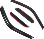 WD2-459 Dark Smoke 4 Pcs Set Window Visor (Outside Mount) Deflector Rain Guard Compatible with 2000-2006 Toyota Tundra Access Cab/Extended Cab
