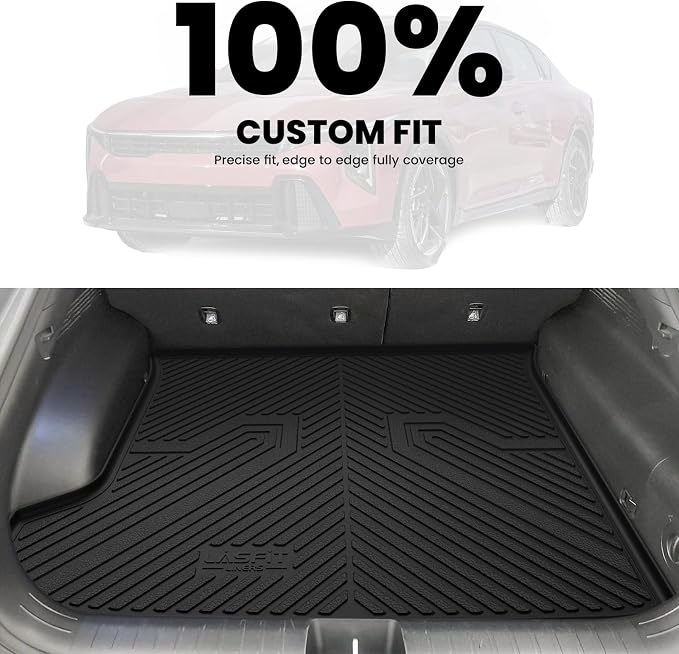 Floor Mats & Cargo Mat Fits for KIA EV6 2024 2023 2022(Not for Manual 1st Row), All Weather TPE Custom Fit Floor Liners for 1st and 2nd Row Car Mats & Trunk Liner for Kia EV6 Accessories, Black