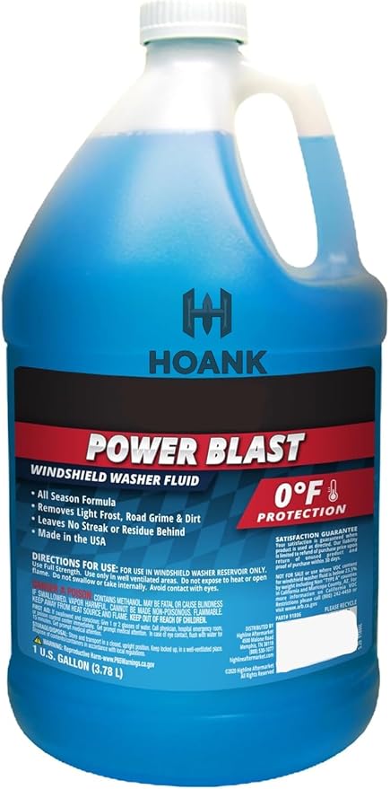 Power Blast Windshield Washer Fluid, 0°F Protection, Blue, 1 Gallon Jug, Ready to Use (1 GALLON, Blue Power Blast 0°F)