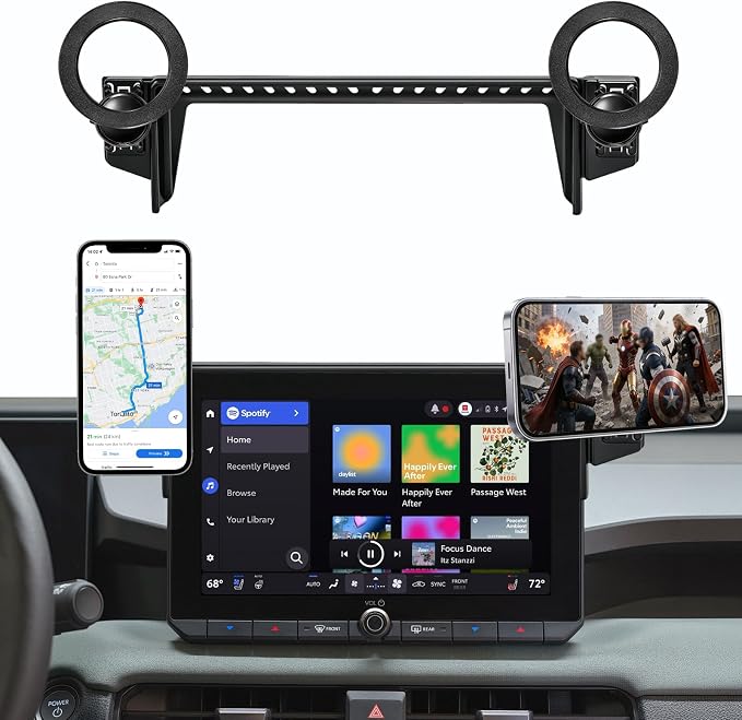 MagSafe Dual-End Car Phone Holder for Toyota RAV4 2026 Accessories | 10.25-Inch Screen Fixed Clip | 2026 RAV4 Cell Phone Holder, 360° Hands-Free Strong Magnetic Phone Mount, Not Block Air Vent