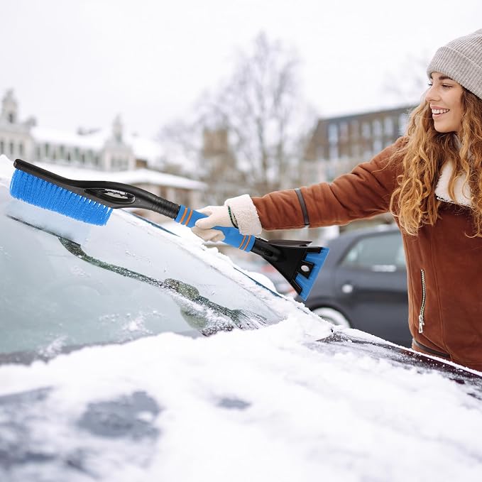 Snow Brush and Ice Scrapers for Car Windshield Detachable Window Snow Scrapers and Brush with Ergonomic Foam Grip Ice Removal Tool for Cars, Trucks, Suvs(Blue)