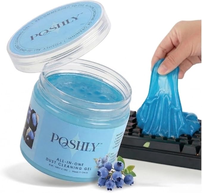 Car Cleaning Gel Putty | Reusable Dust Cleaning Slime for Air Vents, Dashboard, Cup Holders, Keyboard & AC Vent Cleaner | Non-Sticky No Residue Gel (Blueberry Fresh Scent)