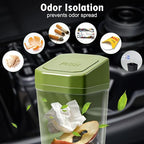 Car Trash Can with Lid - 2 Packs Mini Car Garbage Can Bin for Cup Holder - Green Small Leakproof Vehicle Trash Bin for Back Seat, Cute Automotive Accessories Organizers and Storage for Door SUV Truck
