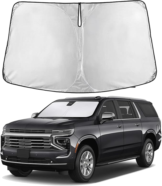 Windshield Sunshade Compatible for Chevrolet Suburban 2021-2023 2024 2025, Sun Visor for Front Windshield & Window Sun Shade Cover, UV Heat Blocker & Protector, Car Accessories