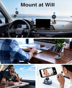 25W Qi2.2 MagSafe Car Mount Charger Built-in Cooling Fan, Upgraded Vacuum Suction Cup 360° Rotation, Magnetic Wireless Car Charger with 63W Adapter for iPhone 17 16 Pro Max Samsung S26 Ultra