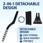Snow Brush and Ice Scraper 18 Inch, Heavy Duty Car Windshield Snow Removal Tool with Thick Soft Bristles, Scratch Safe ABS Scraper, Anti Slip Foam Grip (Grey)