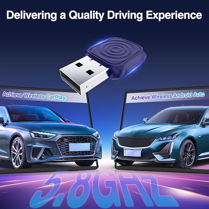 MiNi Ultra Wireless CarPlay & Android Auto Adapter - Plug & Play USB-A/USB-C Upgrade for Wired Cars | Retains OEM Mic, Sound Quality & Controls | OTA Updates