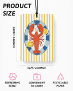 Coastal Beach Car Air Freshener 4 Pcs Coconut Scented, Summer Lemon Lobster Sardine Martini Car Accessories Mirror Decor for Women, Beachy Hanging Air Freshener for Cars Closet Drawer Books