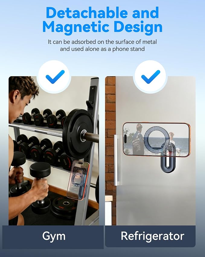 2-IN-1 Detachable MagSafe Car Mount [2800gf Strong Magnet & 89+LBS Suction Base] Vacuum Magnetic Phone Holders for Your Car, 360° Adjustable for iPhone 17 Pro Max 16 15 14 13 12, Car Accessories