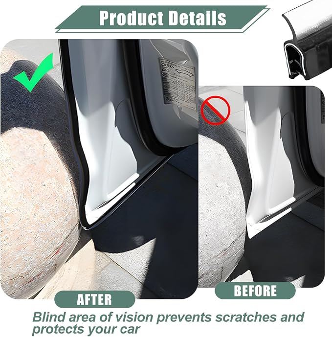 Car Door Protector Edge Guards, 33Ft Anti Collision U Shaped Automobile Door Seal Protector, No Glue Vehicle Exterior Edge Trim Protective Strip Accessories, Universal Fit (Black)
