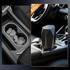 Car Trash Can with Lid, Diamond Design Small Automatic Portable Trash Can with 1 Trash Bag, Easy to Clean, Used in Car Home Office (Black)