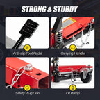 Hydraulic Car Dolly Set of 4, Foot Pedal car Positioning Jack,6000lbs 12“ Wheel Vehicle Mover w/ 360° Swivel Wheels, Heavy Duty Tire Skate for Auto Repair, Garage & Workshop,Red