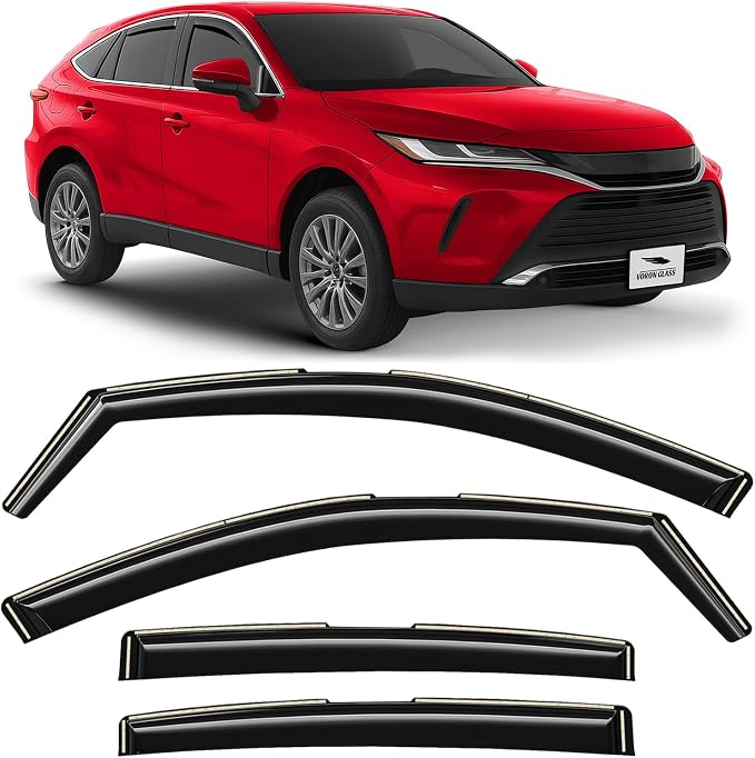 Voron Glass in-Channel Extra Durable Rain Guards for Toyota Venza 2021-2024, Window Deflectors, Vent Window Visors, 4 Pieces - 200891
